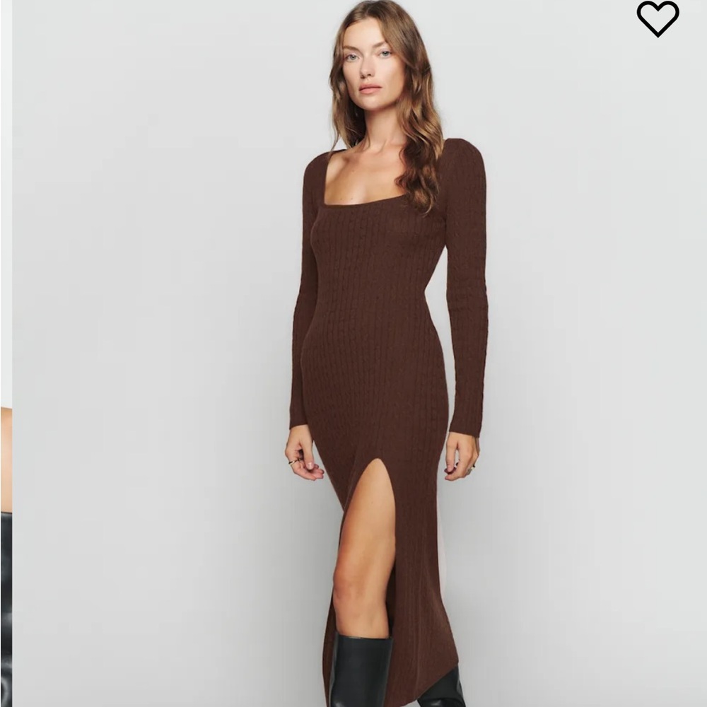 REFORMATION Pompeo Cashmere Cable Sweater Dress - discontinued style